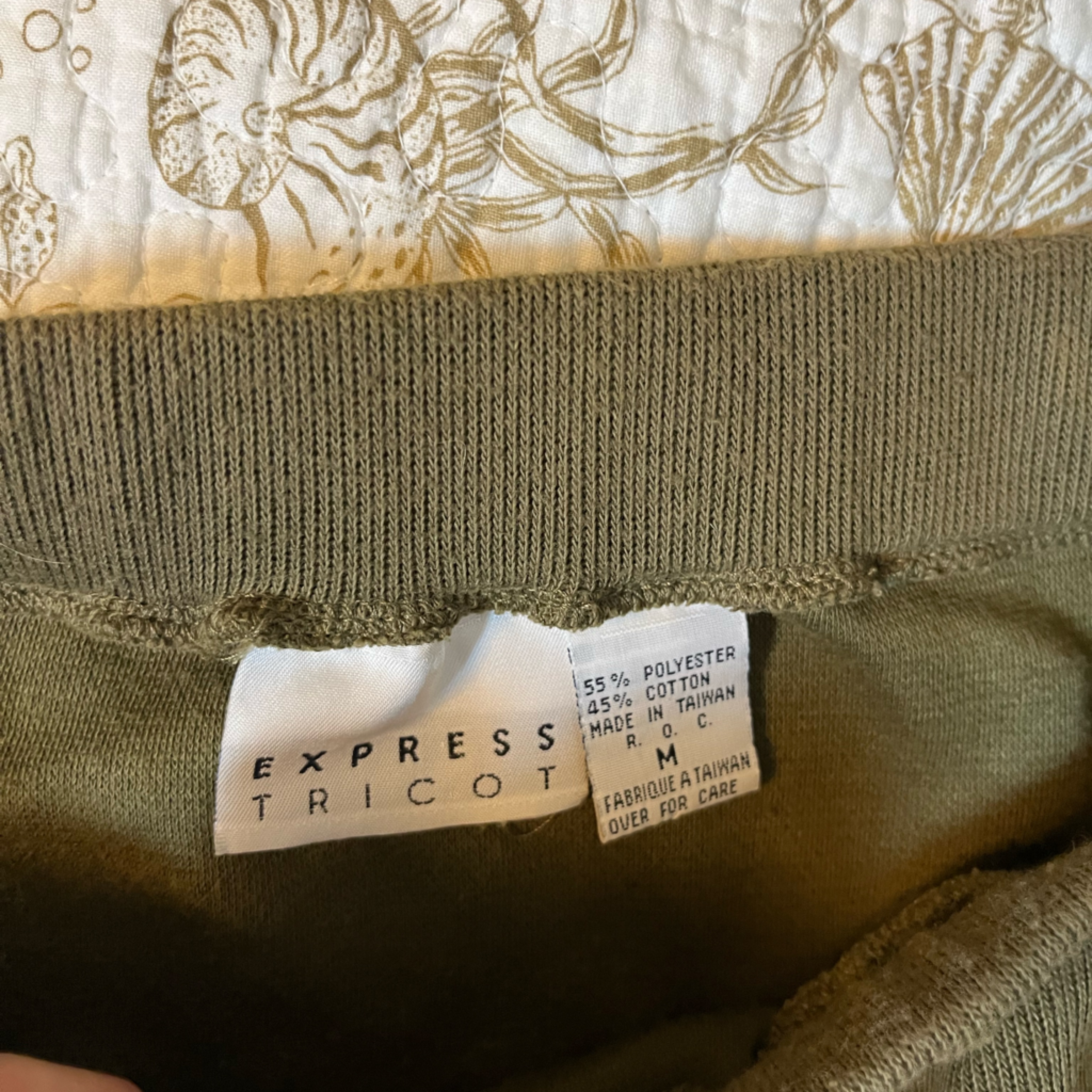 Express Vtg M Pull On Green Bleach Dye Abstract Heart Goblin Grunge Wrap Skirt — image 6 of 6
